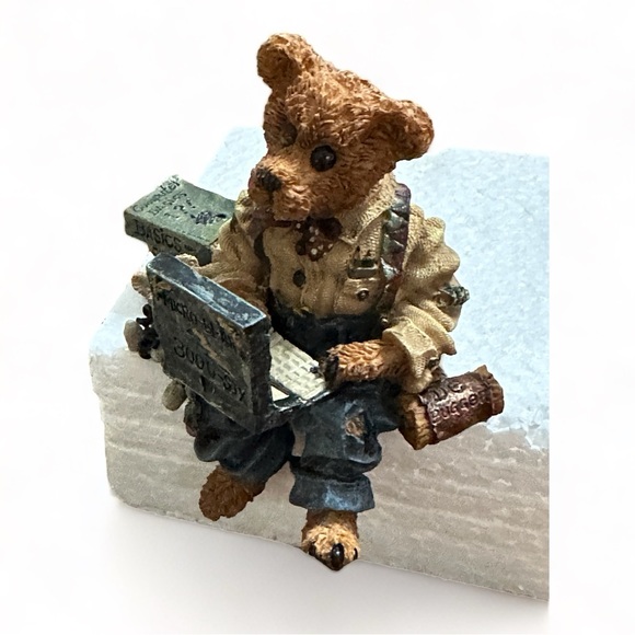 1997 Boyds Bear Bearstone Neville Compubear Shelf Sitter Figurine #22772 Resin - Picture 3 of 9